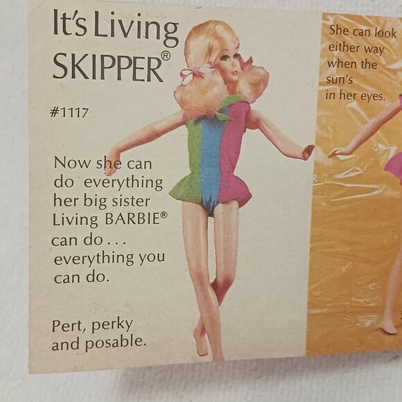 1969 Living Skipper Doll Mattel Golden Blonde Swimsuit Beautiful HAIR EYELASHES - Picture 16 of 16